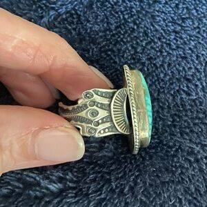 Sunshine Reeves turquoise and sterling silver ring size 7
